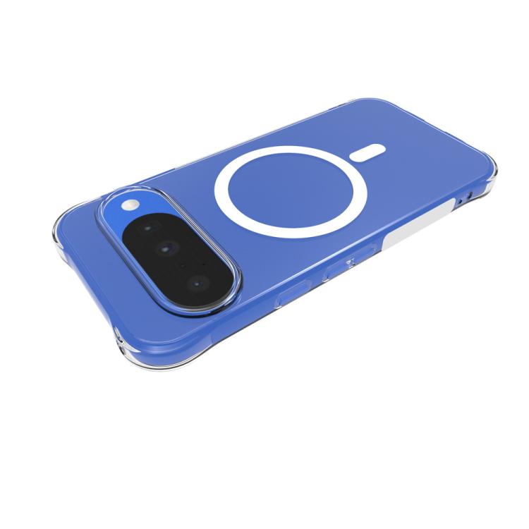 For Google Pixel 11 WANLONFENG Transparent Magnetic Four-Corner Shockproof TPU Phone Case with 2pcs Screen Films - Transparent