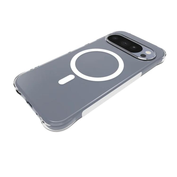 For Google Pixel 11 Pro WANLONFENG Transparent Magnetic Four-Corner Shockproof TPU Phone Case with 2pcs Screen Films - Transparent