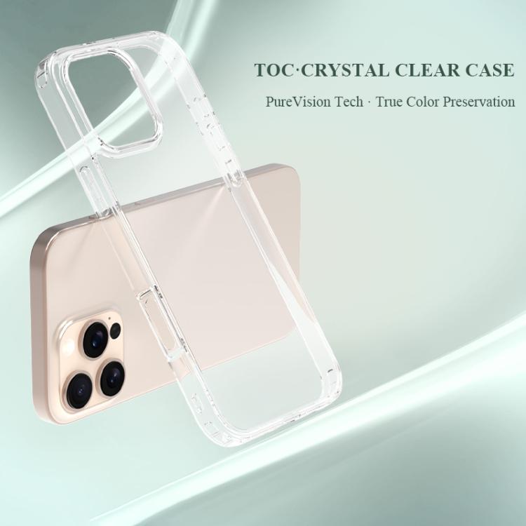 For iPhone 16 Pro Max LeReach TOC Clear Series Dual-Composite Armor TPU + Acrylic Shockproof Phone Case - Transparent
