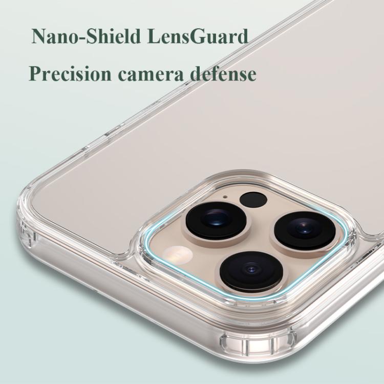 For iPhone 16 Pro Max LeReach TOC Clear Series Dual-Composite Armor TPU + Acrylic Shockproof Phone Case - Transparent