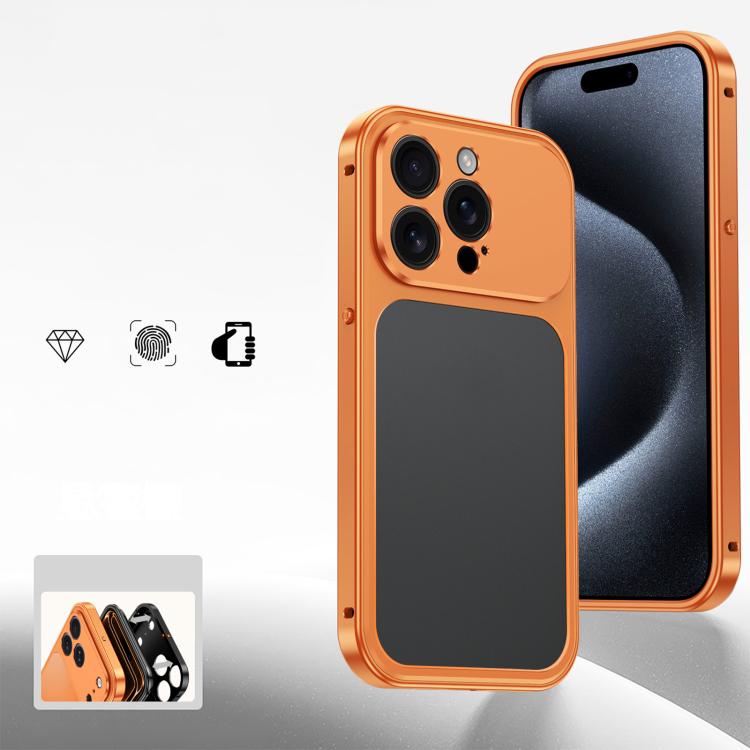 For iPhone 15 Pro Cooling Spring Buckle Metal Frame Phone Case