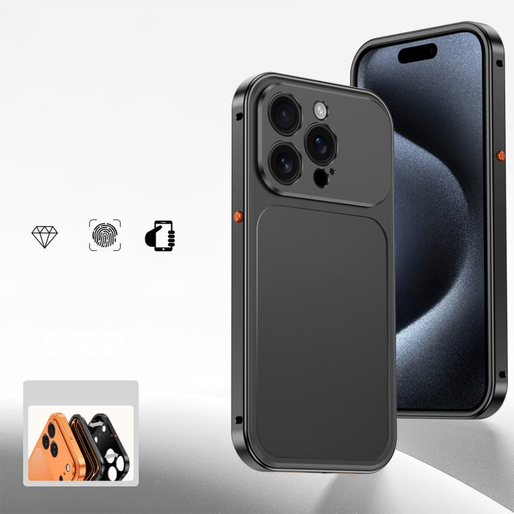 For iPhone 15 Pro Cooling Spring Buckle Metal Frame Phone Case