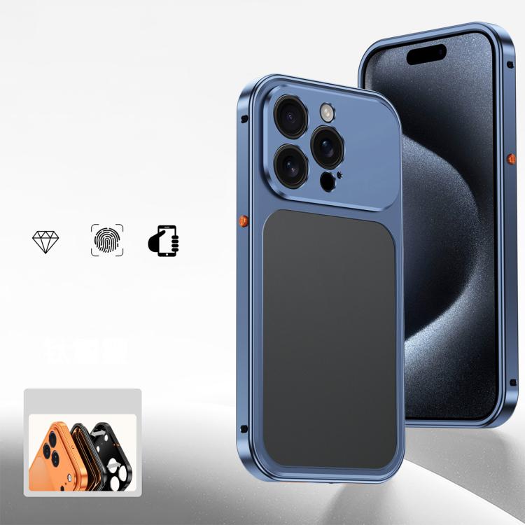 For iPhone 15 Pro Max Cooling Spring Buckle Metal Frame Phone Case