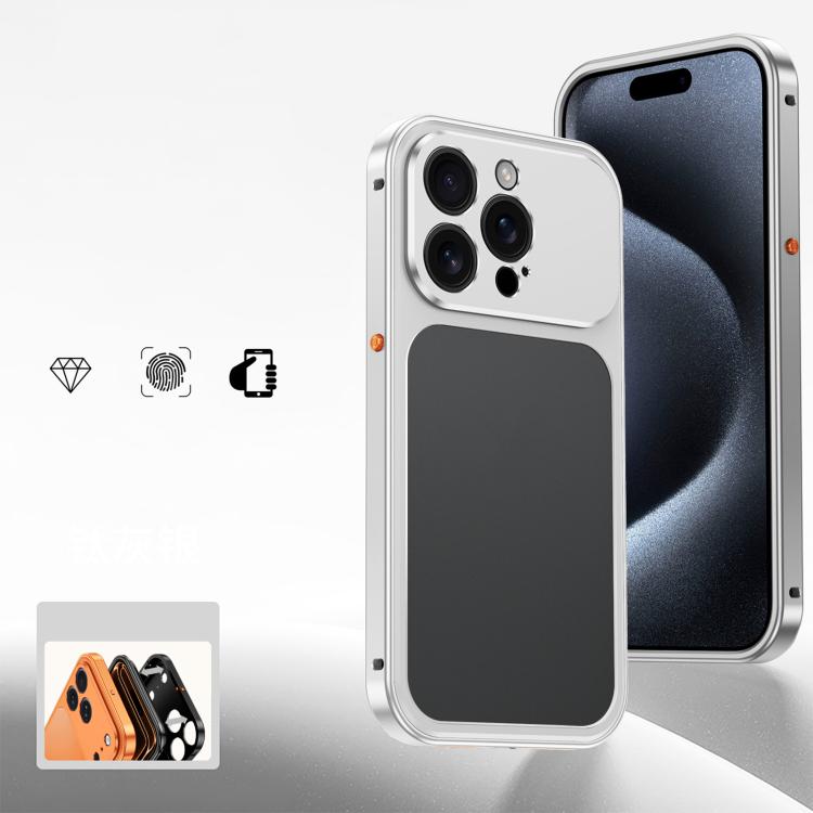 For iPhone 15 Pro Max Cooling Spring Buckle Metal Frame Phone Case