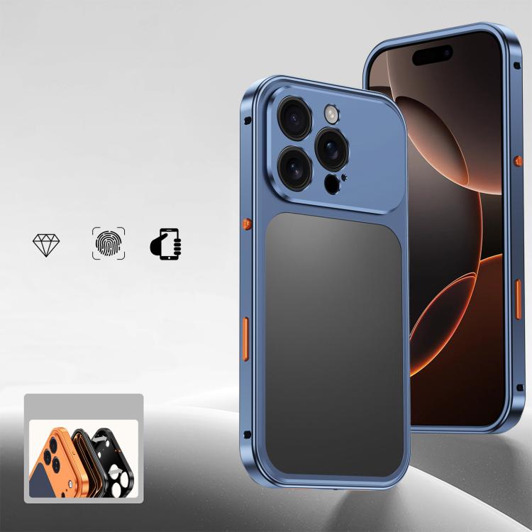 For iPhone 16 Pro Max Cooling Spring Buckle Metal Frame Phone Case