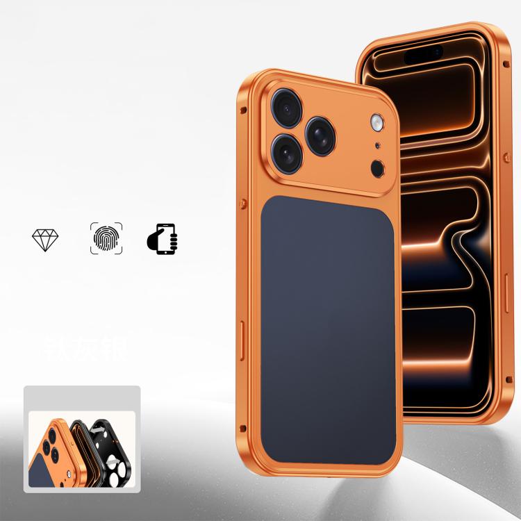 For iPhone 17 Pro Cooling Spring Buckle Metal Frame Phone Case
