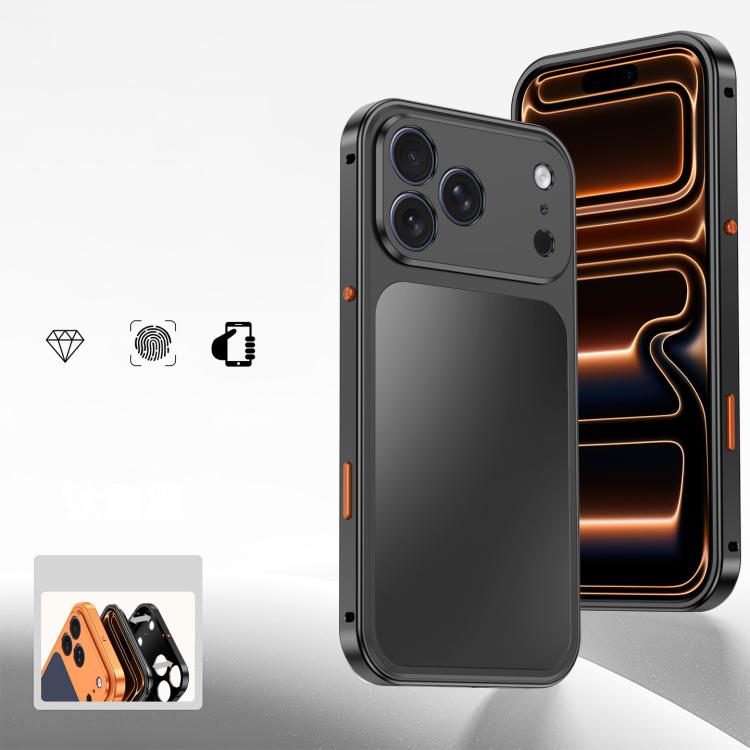 For iPhone 17 Pro Max Cooling Spring Buckle Metal Frame Phone Case