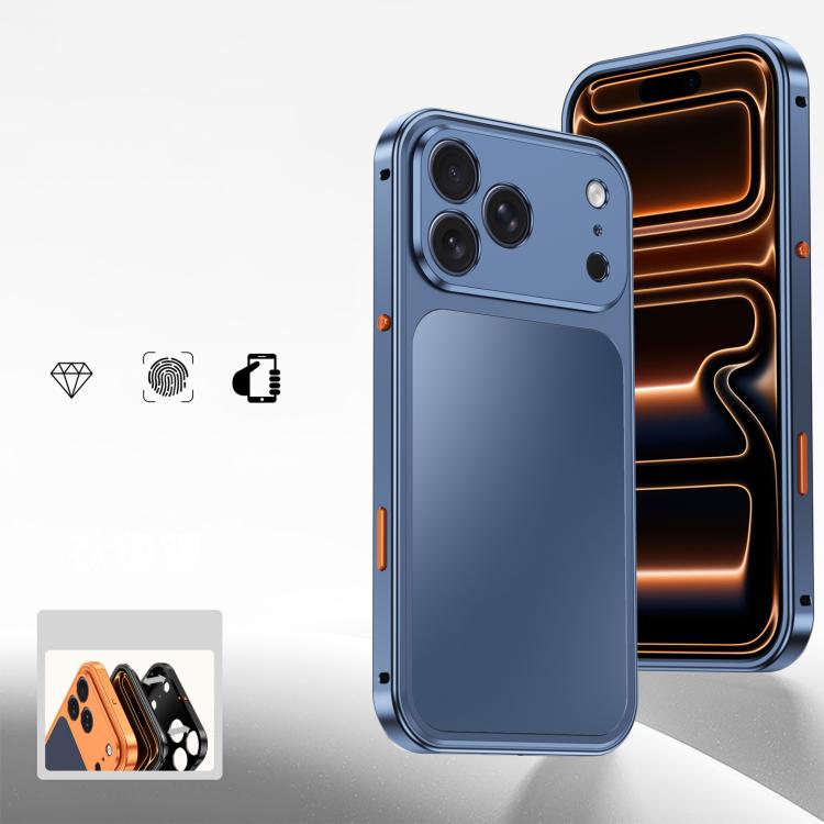 For iPhone 17 Pro Max Cooling Spring Buckle Metal Frame Phone Case