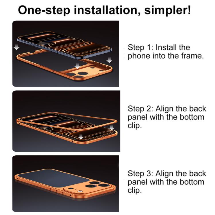 For iPhone 15 Pro Max Cooling Spring Buckle Metal Frame Phone Case