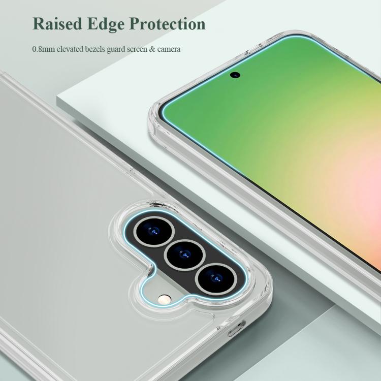 For Galaxy A57 5G LeReach TOC Clear Series Dual-Composite Armor TPU + Acrylic Shockproof Phone Case - Transparent