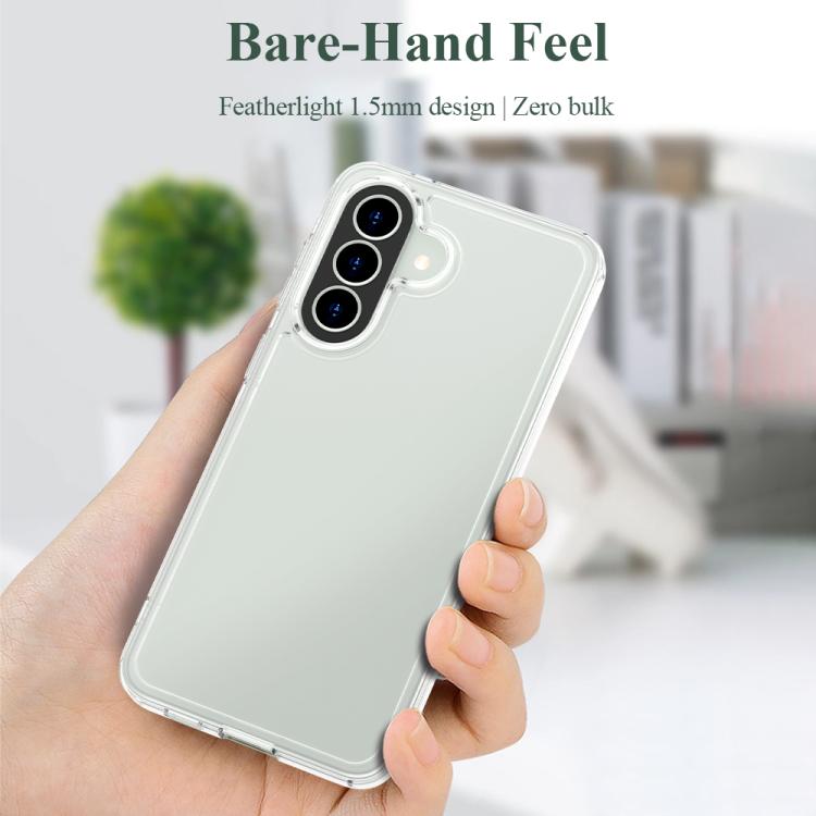 For Galaxy A57 5G LeReach TOC Clear Series Dual-Composite Armor TPU + Acrylic Shockproof Phone Case - Transparent