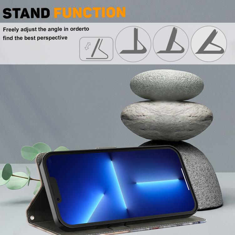 For Galaxy A14 5G / A14 4G Crystal-Like Painted Vegan Leather Phone Case
