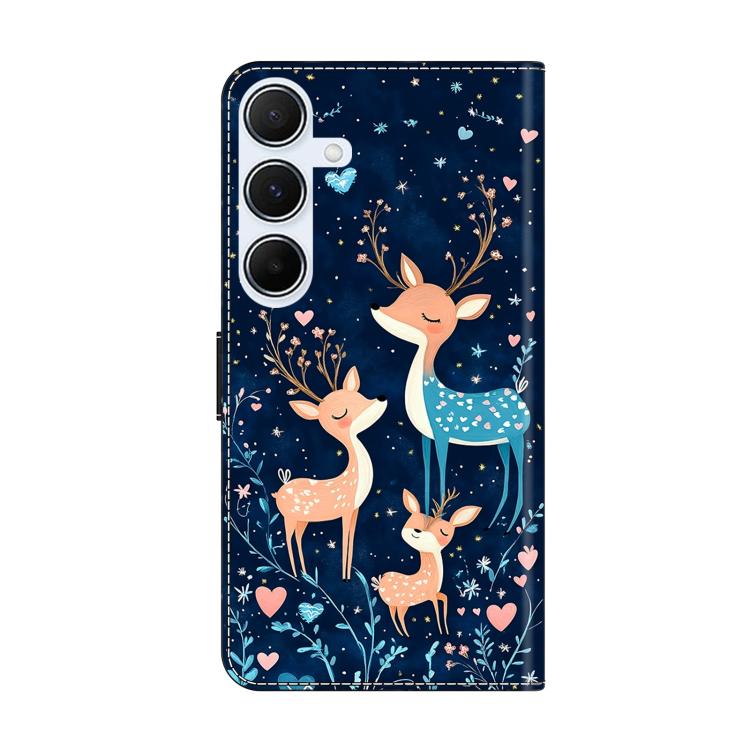 For Galaxy A24 4G Crystal-Like Painted Vegan Leather Phone Case