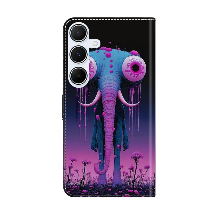 For Galaxy A55 5G Crystal-Like Painted Vegan Leather Phone Case