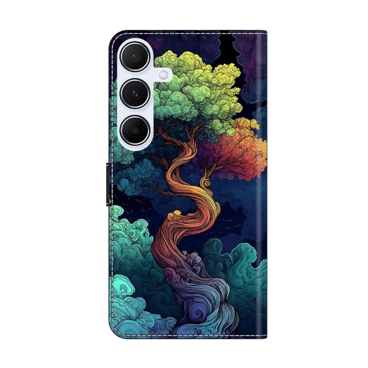 For Galaxy A55 5G Crystal-Like Painted Vegan Leather Phone Case