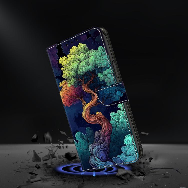 For Galaxy A55 5G Crystal-Like Painted Vegan Leather Phone Case