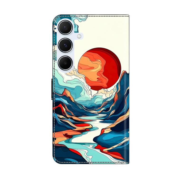 For Galaxy A55 5G Crystal-Like Painted Vegan Leather Phone Case