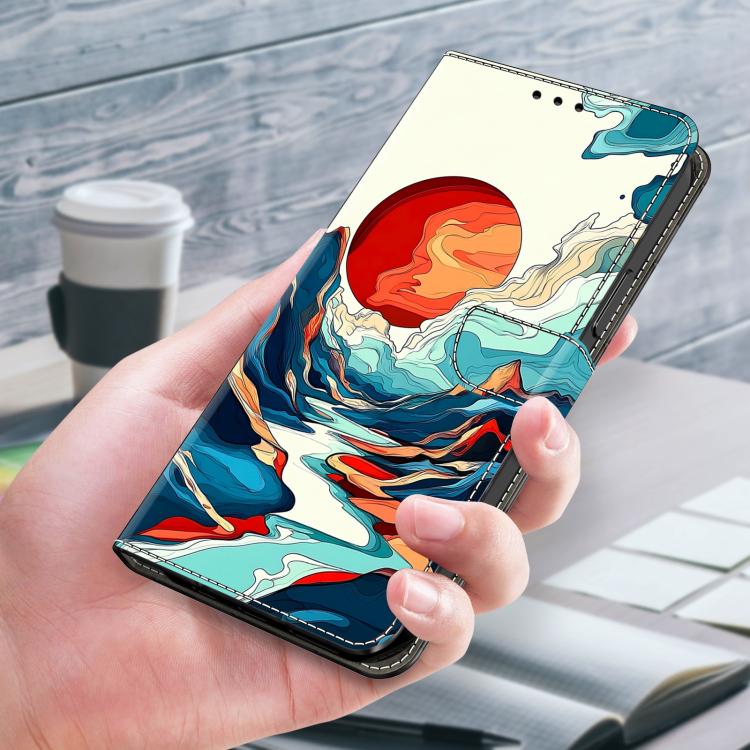 For Galaxy A55 5G Crystal-Like Painted Vegan Leather Phone Case