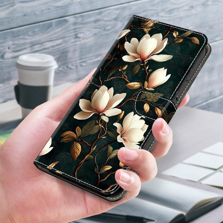 For Galaxy S23 5G Crystal-Like Painted Vegan Leather Phone Case