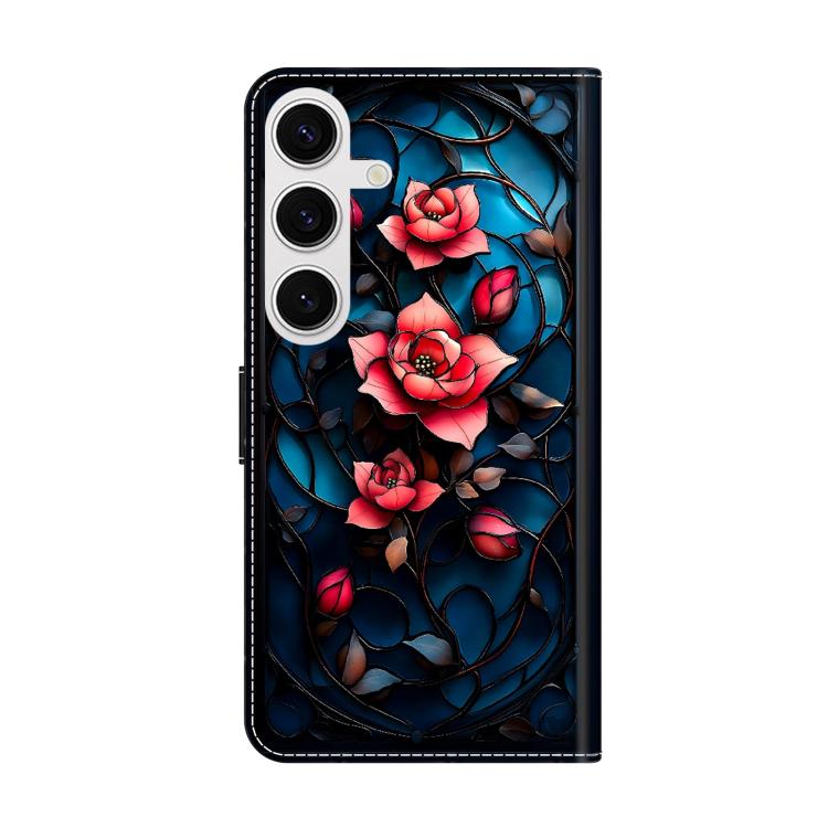 For Galaxy S23 5G Crystal-Like Painted Vegan Leather Phone Case