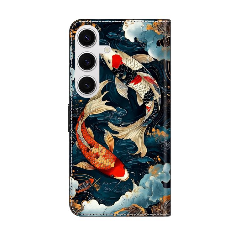 For Galaxy S25+ 5G Crystal-Like Painted Vegan Leather Phone Case