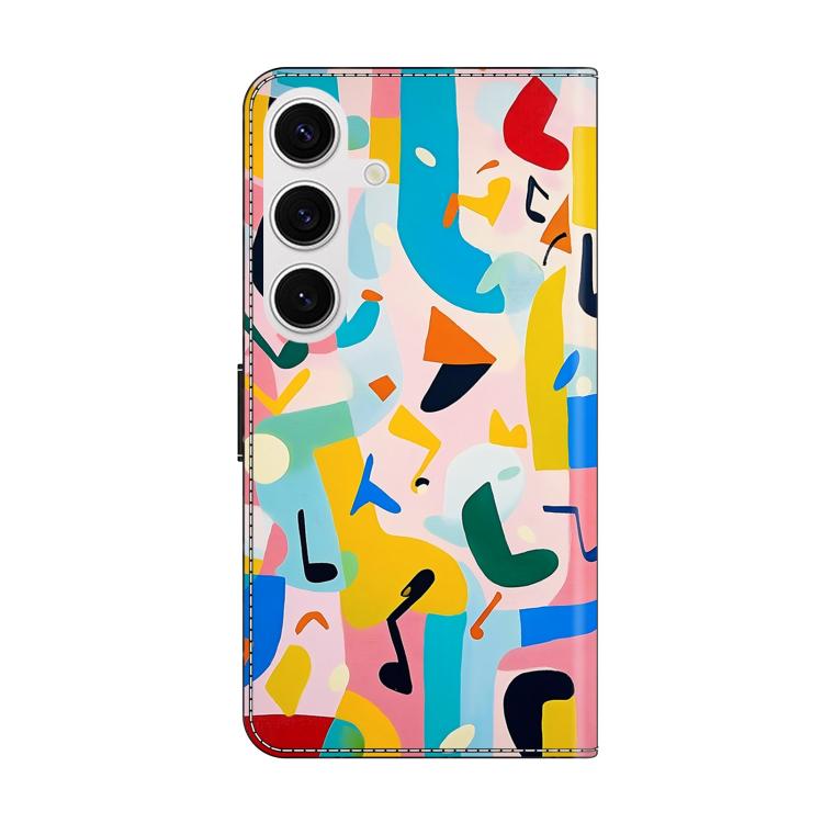For Galaxy S25+ 5G Crystal-Like Painted Vegan Leather Phone Case