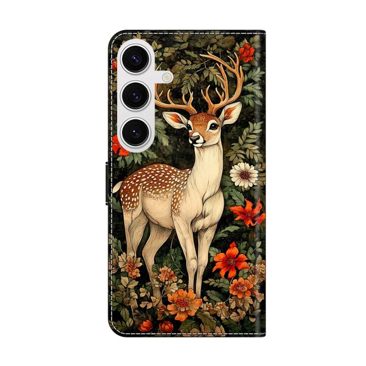 For Galaxy S24+ 5G Crystal-Like Painted Vegan Leather Phone Case