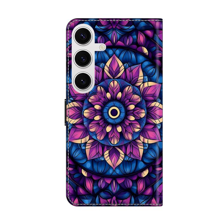 For Galaxy S24 FE 5G Crystal-Like Painted Vegan Leather Phone Case