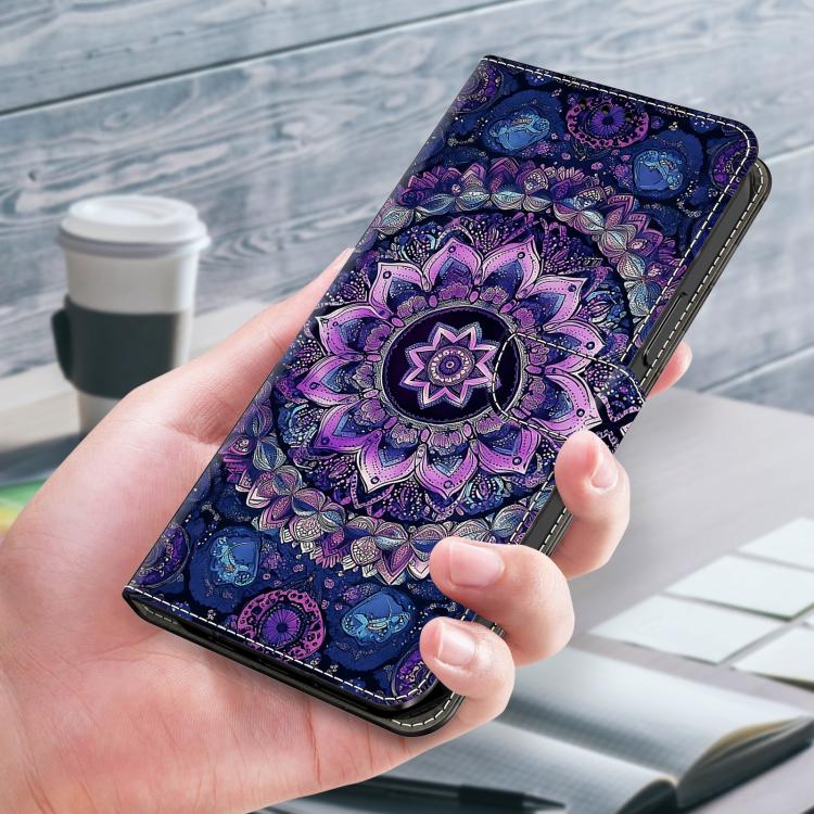 For Galaxy S24 FE 5G Crystal-Like Painted Vegan Leather Phone Case