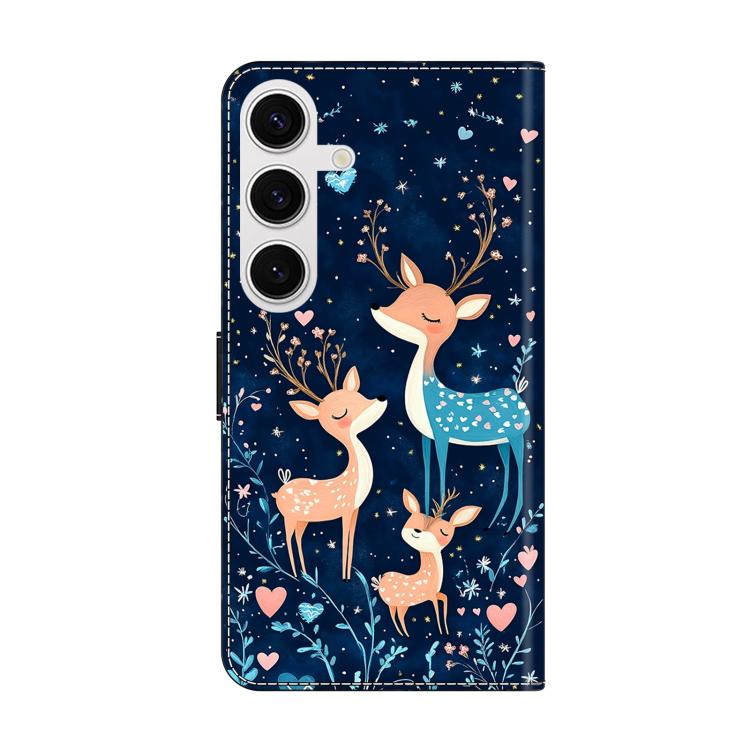 For Galaxy S24 FE 5G Crystal-Like Painted Vegan Leather Phone Case