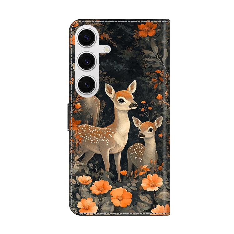 For Galaxy S25 FE 5G Crystal-Like Painted Vegan Leather Phone Case