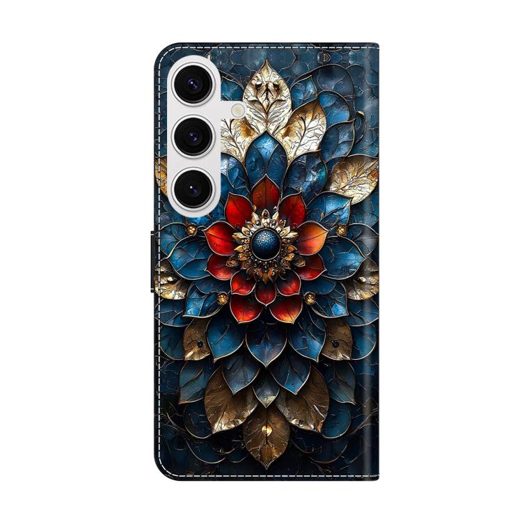 For Galaxy S25 FE 5G Crystal-Like Painted Vegan Leather Phone Case