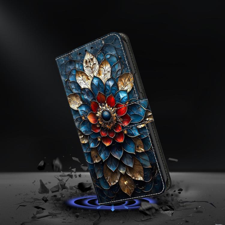 For Galaxy S25 FE 5G Crystal-Like Painted Vegan Leather Phone Case