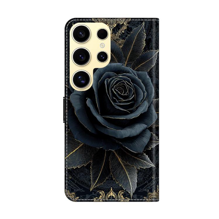 For Galaxy S25 Ultra 5G Crystal-Like Painted Vegan Leather Phone Case