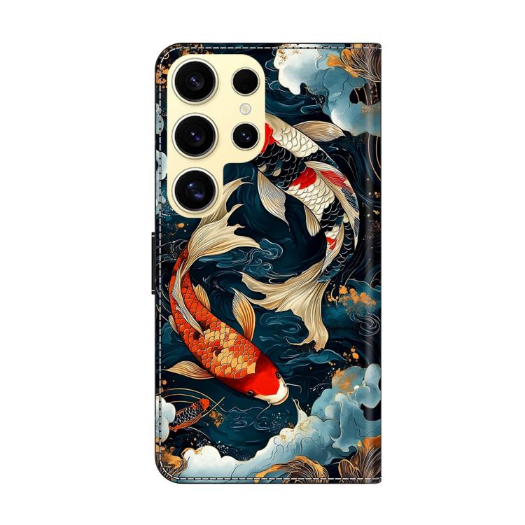 For Galaxy S25 Ultra 5G Crystal-Like Painted Vegan Leather Phone Case