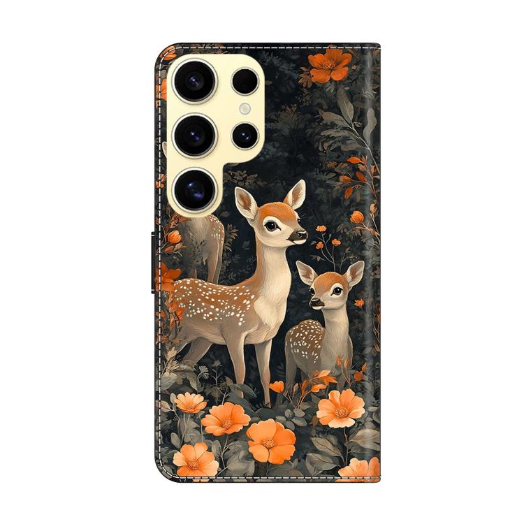 For Galaxy S25 Ultra 5G Crystal-Like Painted Vegan Leather Phone Case
