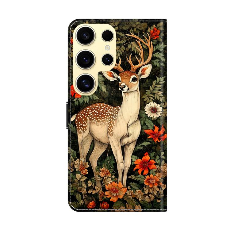 For Galaxy S25 Ultra 5G Crystal-Like Painted Vegan Leather Phone Case