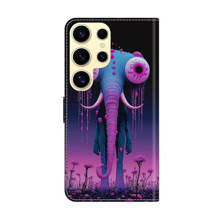 For Galaxy S24 Ultra 5G Crystal-Like Painted Vegan Leather Phone Case