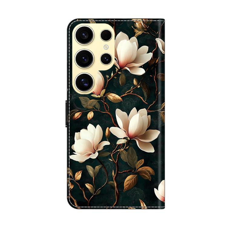 For Galaxy S24 Ultra 5G Crystal-Like Painted Vegan Leather Phone Case
