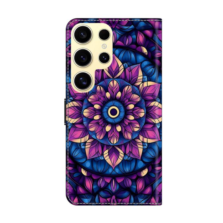 For Galaxy S24 Ultra 5G Crystal-Like Painted Vegan Leather Phone Case