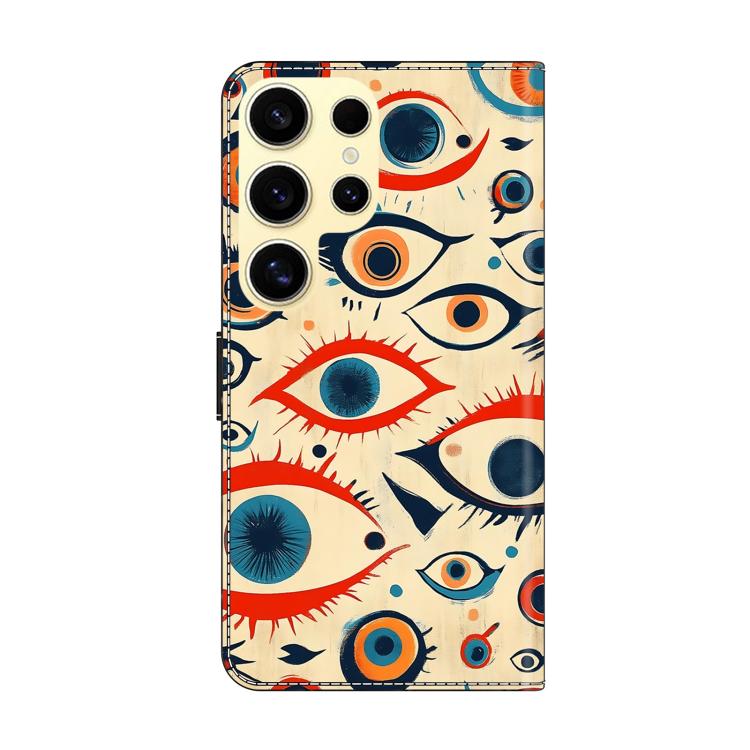 For Galaxy S24 Ultra 5G Crystal-Like Painted Vegan Leather Phone Case