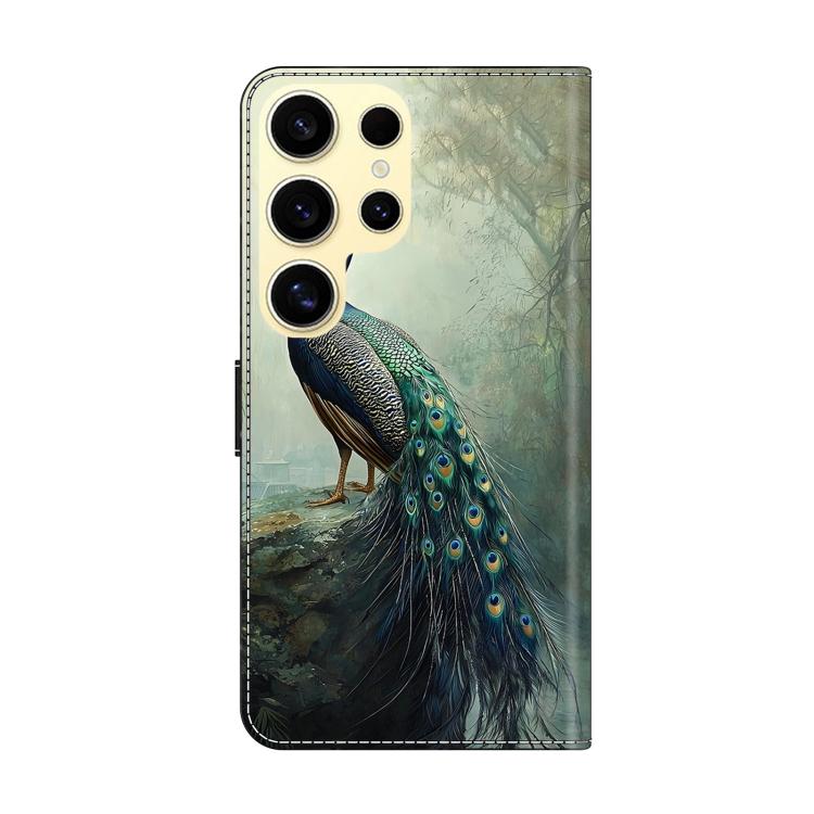 For Galaxy S24 Ultra 5G Crystal-Like Painted Vegan Leather Phone Case