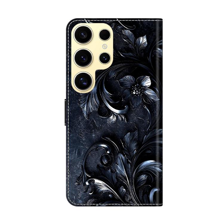 For Galaxy S24 Ultra 5G Crystal-Like Painted Vegan Leather Phone Case
