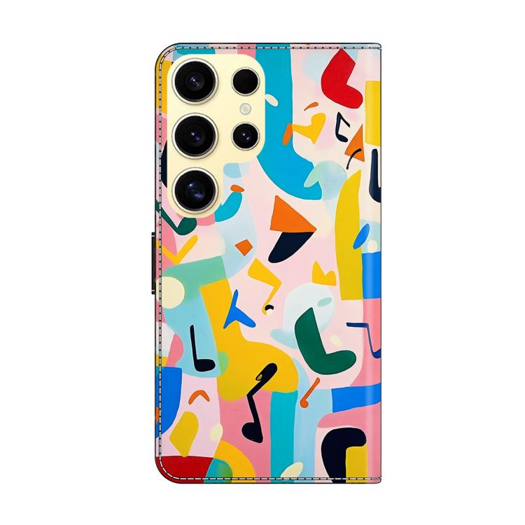 For Galaxy S24 Ultra 5G Crystal-Like Painted Vegan Leather Phone Case