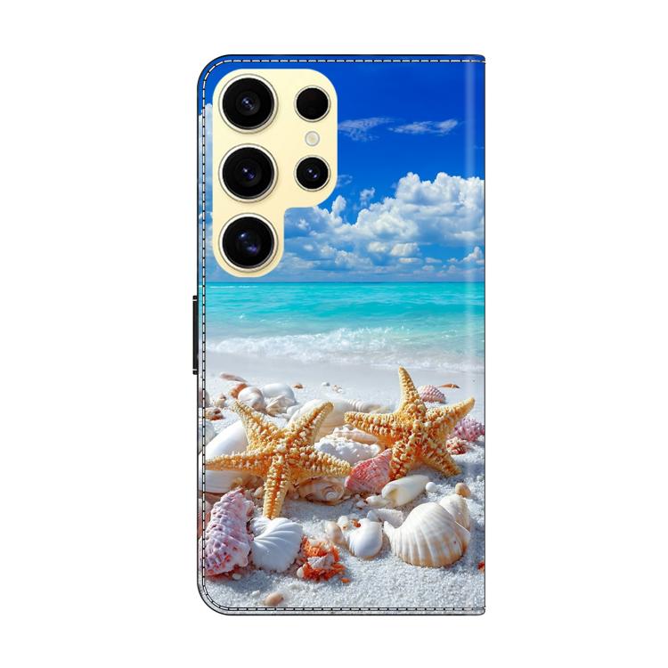 For Galaxy S24 Ultra 5G Crystal-Like Painted Vegan Leather Phone Case