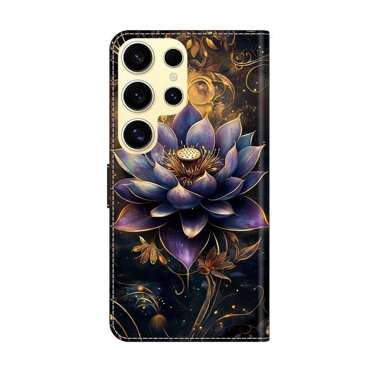 For Galaxy S23 Ultra 5G Crystal-Like Painted Vegan Leather Phone Case