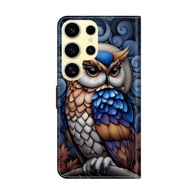 For Galaxy S23 Ultra 5G Crystal-Like Painted Vegan Leather Phone Case