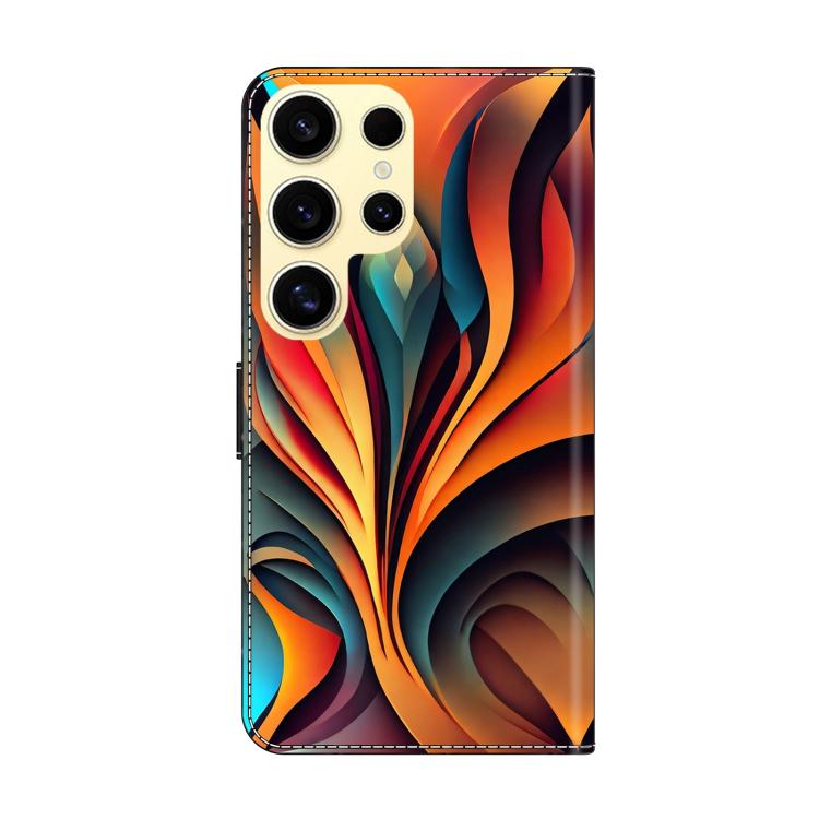 For Galaxy S23 Ultra 5G Crystal-Like Painted Vegan Leather Phone Case