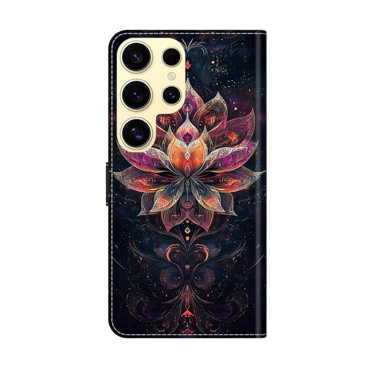 For Galaxy S23 Ultra 5G Crystal-Like Painted Vegan Leather Phone Case
