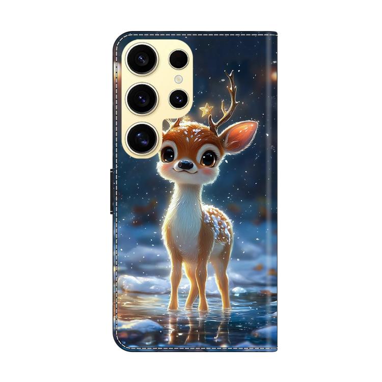 For Galaxy S23 Ultra 5G Crystal-Like Painted Vegan Leather Phone Case